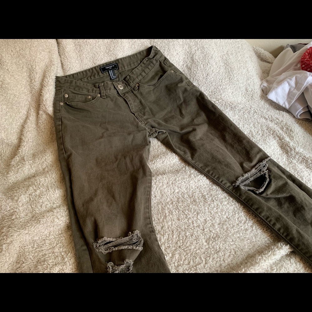 Olive Green Slim fit Jeans